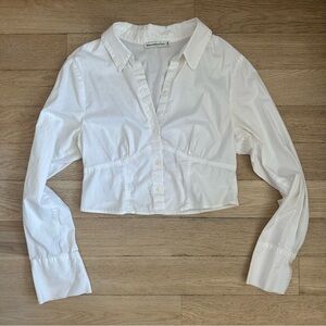 A&F Poplin Corset Shirt